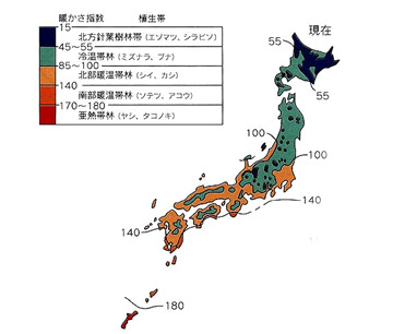 国内の暖かさ指数